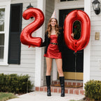 Kelfuoya 40-Inch Red Number 20 Balloon | Jumbo Mylar Foil Balloons for Birthday & Anniversary Party Decor