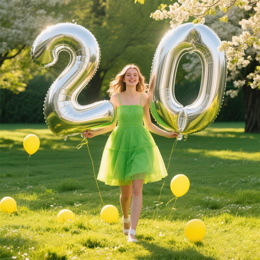Kelfuoya 40-Inch Silver Foil Number 0 Balloon – Jumbo Digital Birthday & Anniversary Balloons