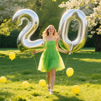 Kelfuoya 40-Inch Silver Foil Number 0 Balloon – Jumbo Digital Birthday & Anniversary Balloons