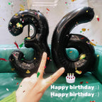 Kelfuoya 40-Inch Black Number 36 Balloon – Jumbo Mylar Foil Balloons for 36th Birthday & Anniversary