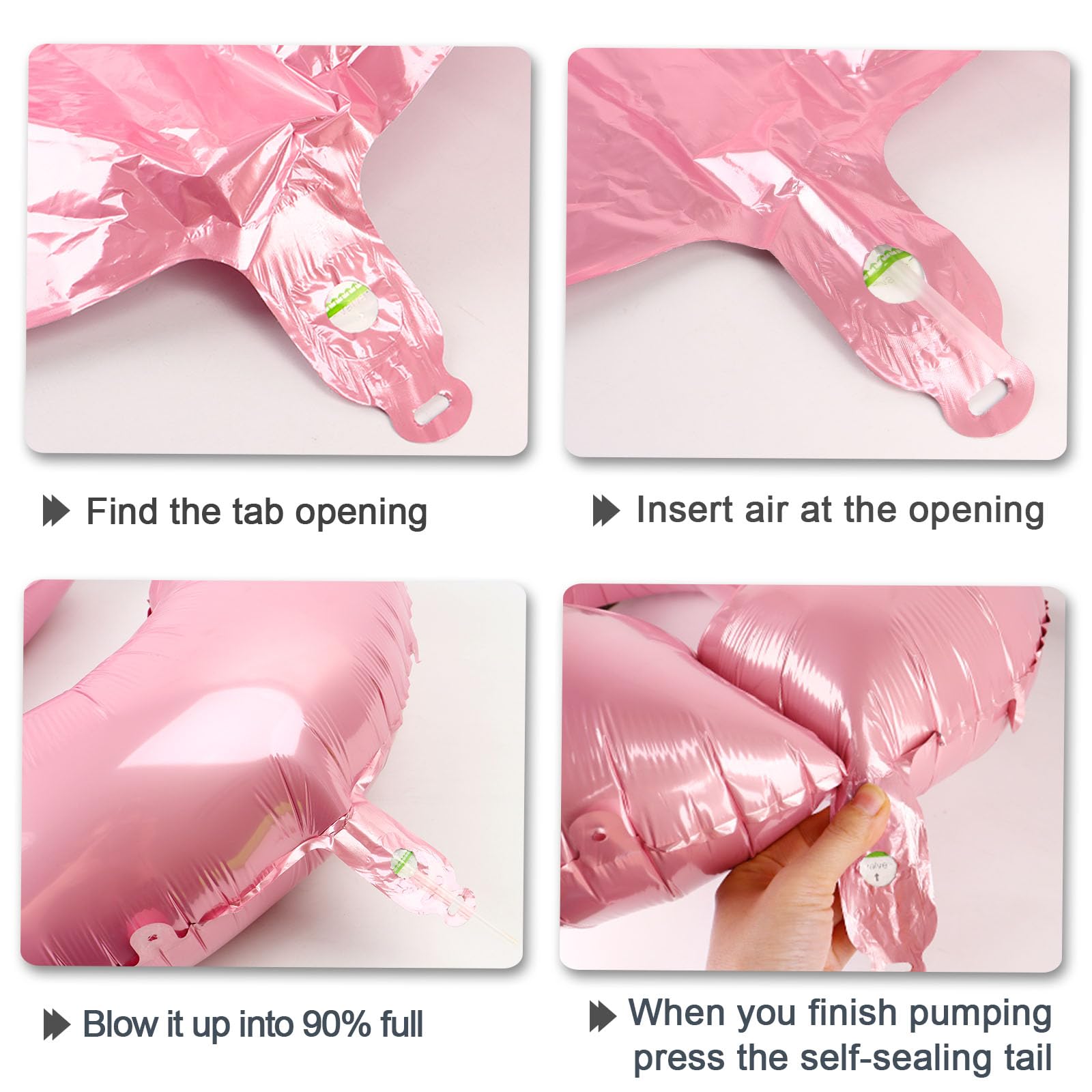 Kelfuoya 40-Inch Pearlescent Pink 4-Number Foil Balloons for Birthdays & Anniversaries