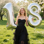 Kelfuoya 40 Inch Silver 8 Number Balloon – Jumbo Mylar Foil Balloons for Birthdays & Anniversaries