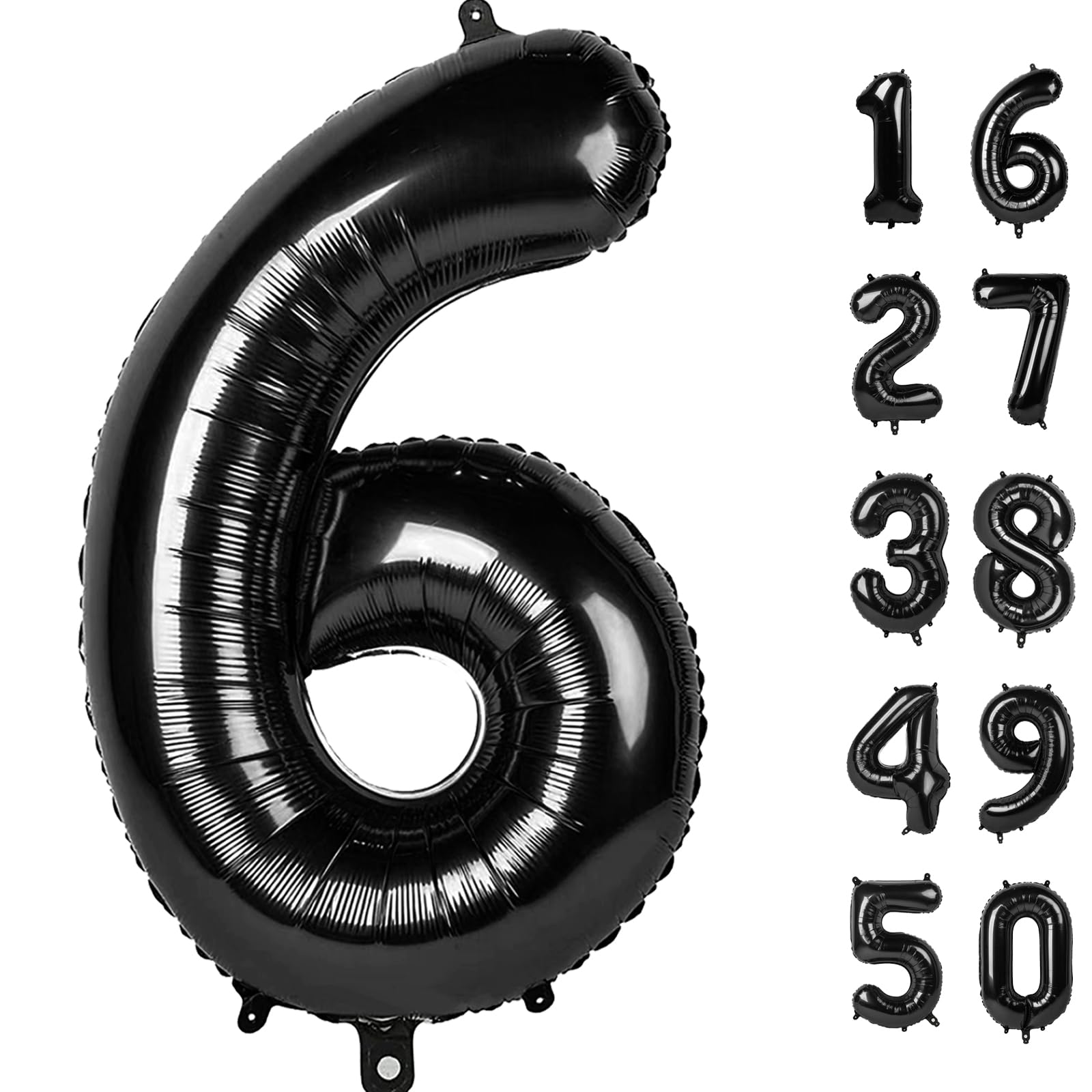 Kelfuoya 40-Inch Black Number 36 Balloon – Jumbo Mylar Foil Balloons for 36th Birthday & Anniversary