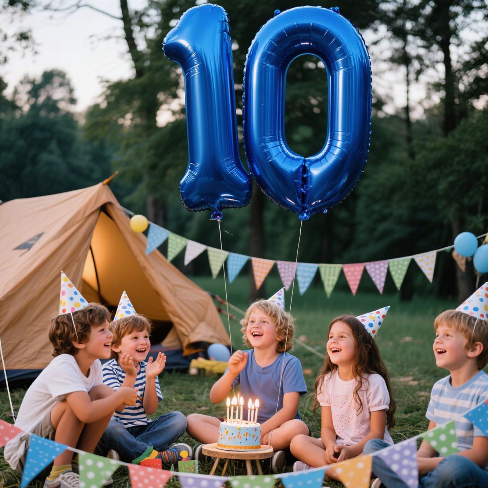 Kelfuoya 40 Inch Navy Blue Number 10 Balloon | Jumbo Mylar Foil Balloons for Birthday & Anniversary