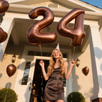 Kelfuoya 40-Inch Dark Brown 4 Balloon – Giant Mylar Number Balloons for Birthdays & Anniversaries