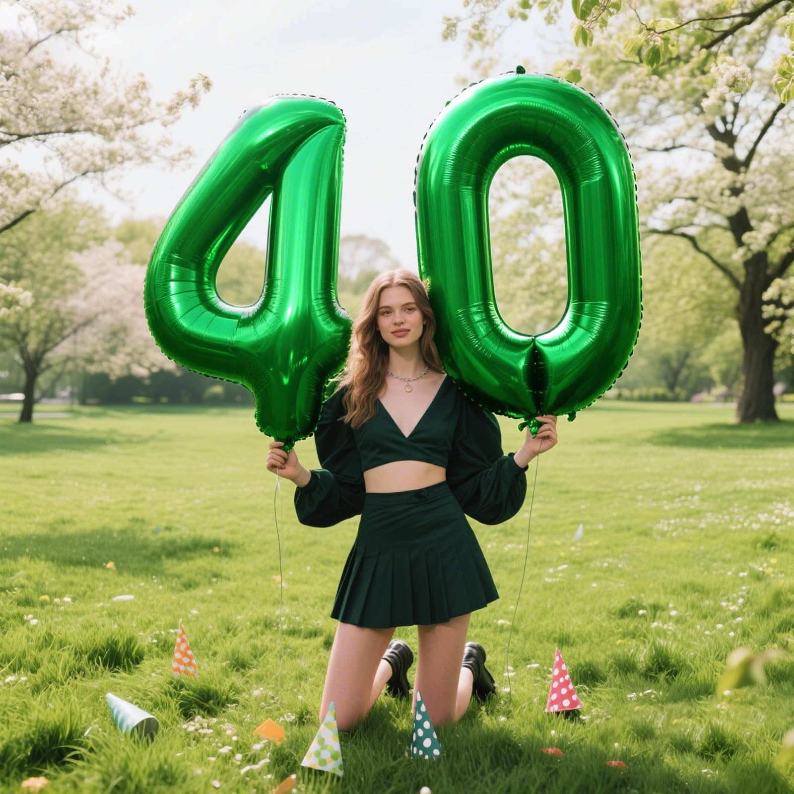 Kelfuoya 40 Inch Green Number 0 Foil Balloon – Large 0 Balloons for Birthdays, Baby Showers & Celebrations