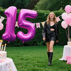 Kelfuoya 40 Inch Rose Purple Number 5 Balloon – Jumbo Mylar Foil Helium Balloons for Birthdays & Anniversaries