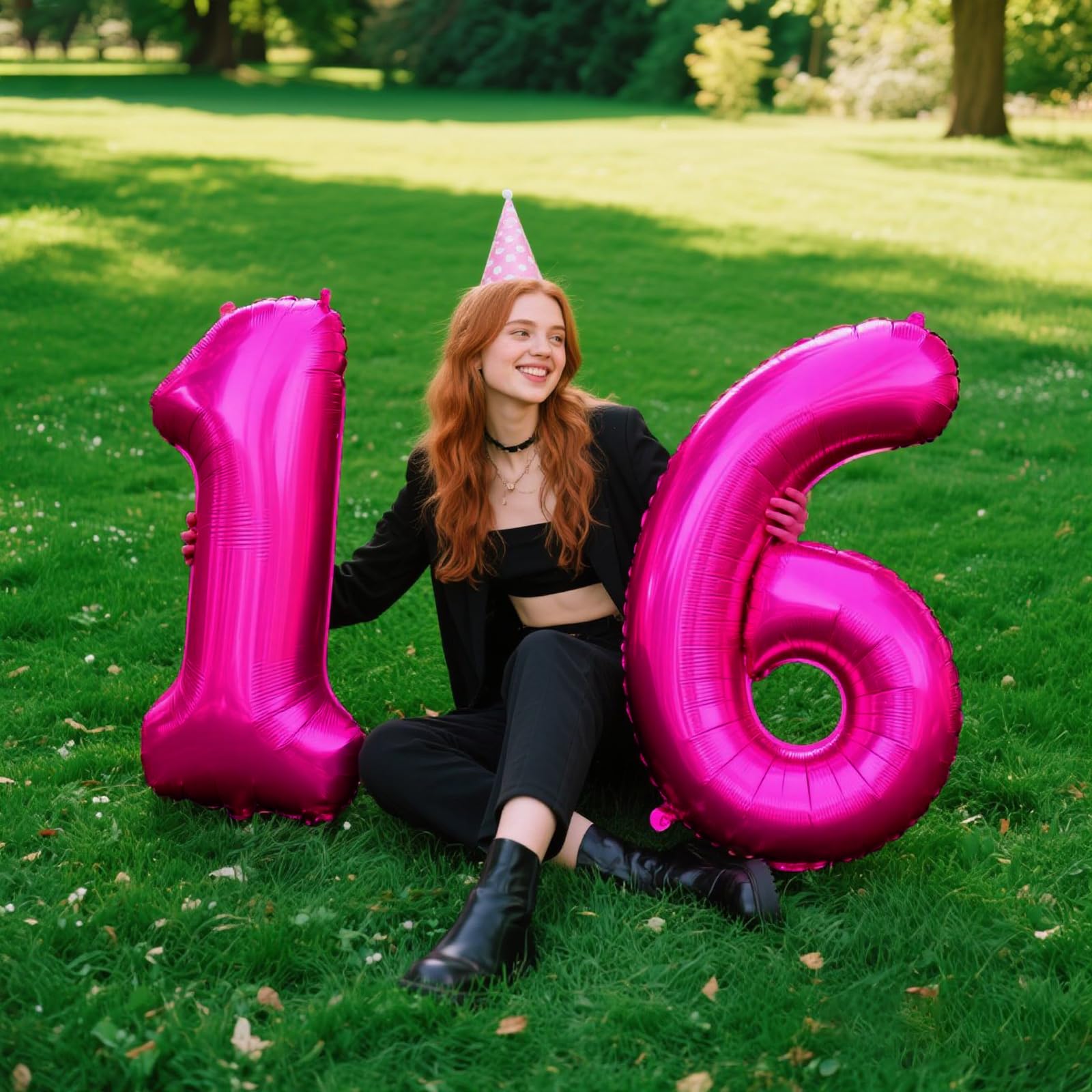 Kelfuoya Hot Pink 40-Inch Number 1 Balloon – Rose Red Jumbo Mylar Balloons for 1st Birthday & Celebrations