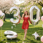 Kelfuoya 40-Inch Silver Number 30 Balloon – Jumbo Mylar Foil Helium Balloons for Birthday & Anniversary Parties