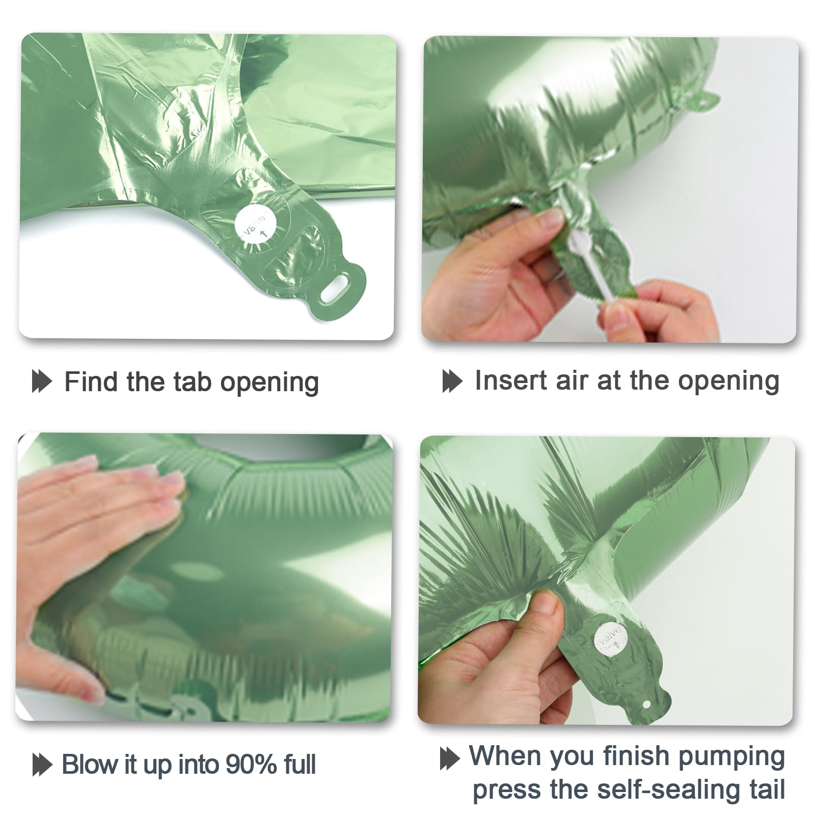 Kelfuoya 40-Inch Olive Green Four-Number Foil Balloons for Birthdays & Anniversaries