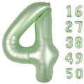 Kelfuoya 40-Inch Olive Green Four-Number Foil Balloons for Birthdays & Anniversaries