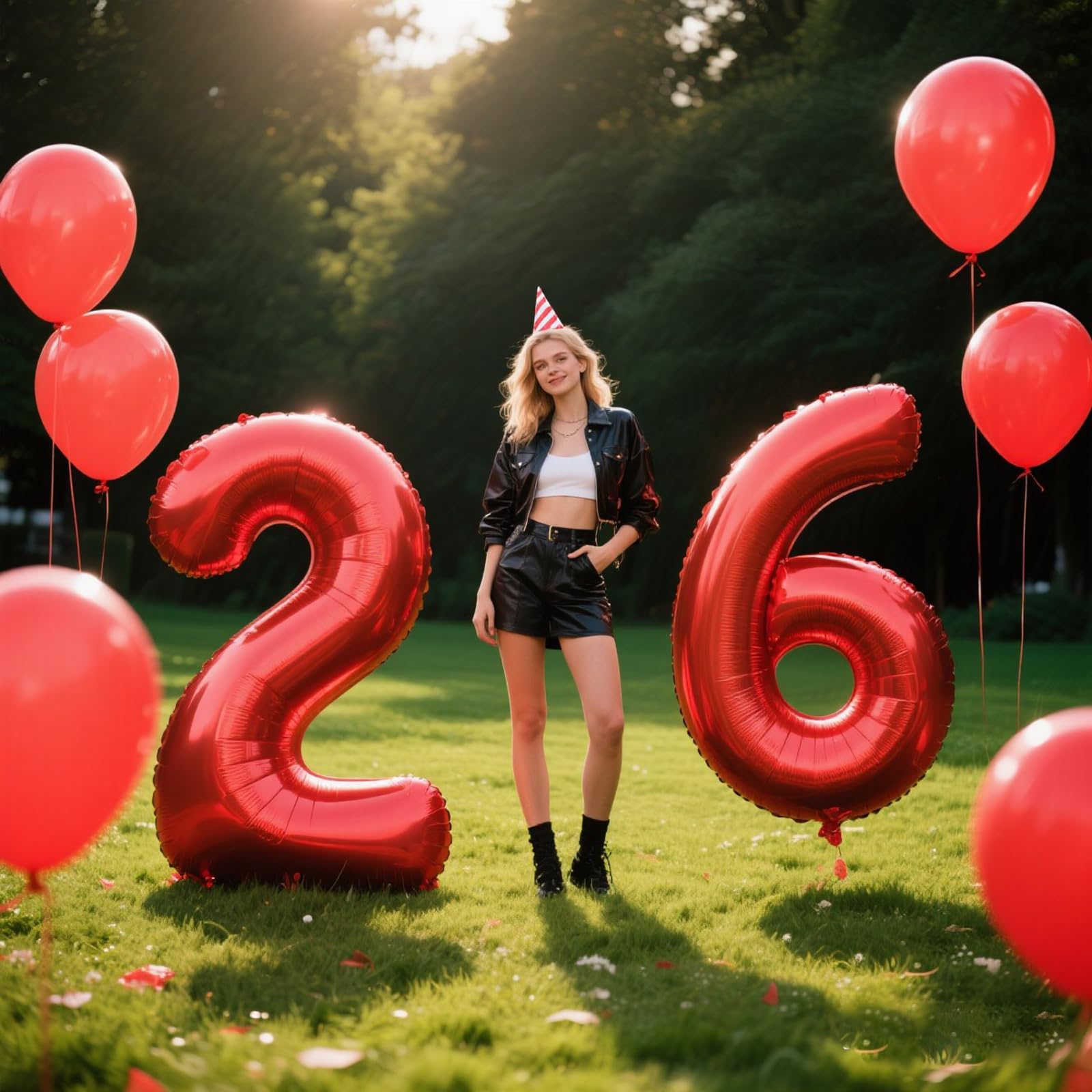 Kelfuoya Red Number 6 Balloons – 40-Inch Foil Balloon for Birthdays & Anniversaries