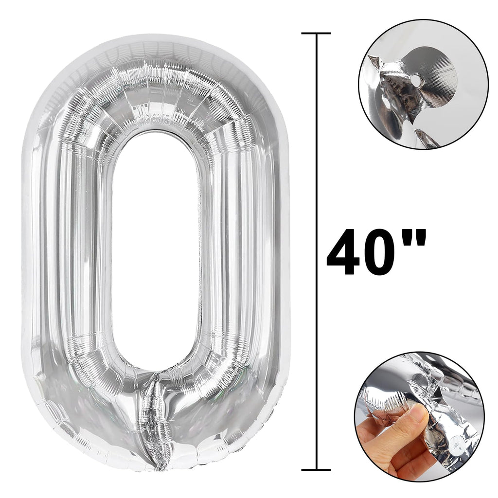 Kelfuoya 40-Inch Silver Number 30 Balloon – Jumbo Mylar Foil Helium Balloons for Birthday & Anniversary Parties