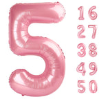 Kelfuoya 40-Inch Pearlescent Pink Number Balloon (Number 5) – Jumbo Mylar Foil Balloons for Birthdays and Celebrations