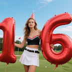 Kelfuoya Red Number 6 Balloons – 40-Inch Foil Balloon for Birthdays & Anniversaries