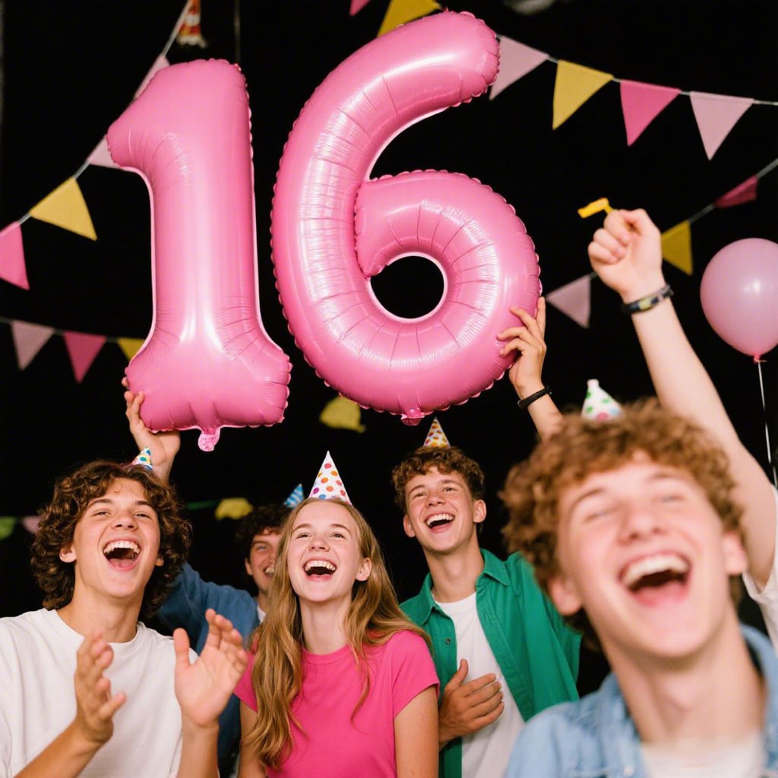 Kelfuoya Pink Large 6 Number Balloons – 40 Inch Foil Party Decoration