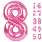 Kelfuoya Pink Number 8 Balloon, 40in Jumbo Mylar Foil Balloons
