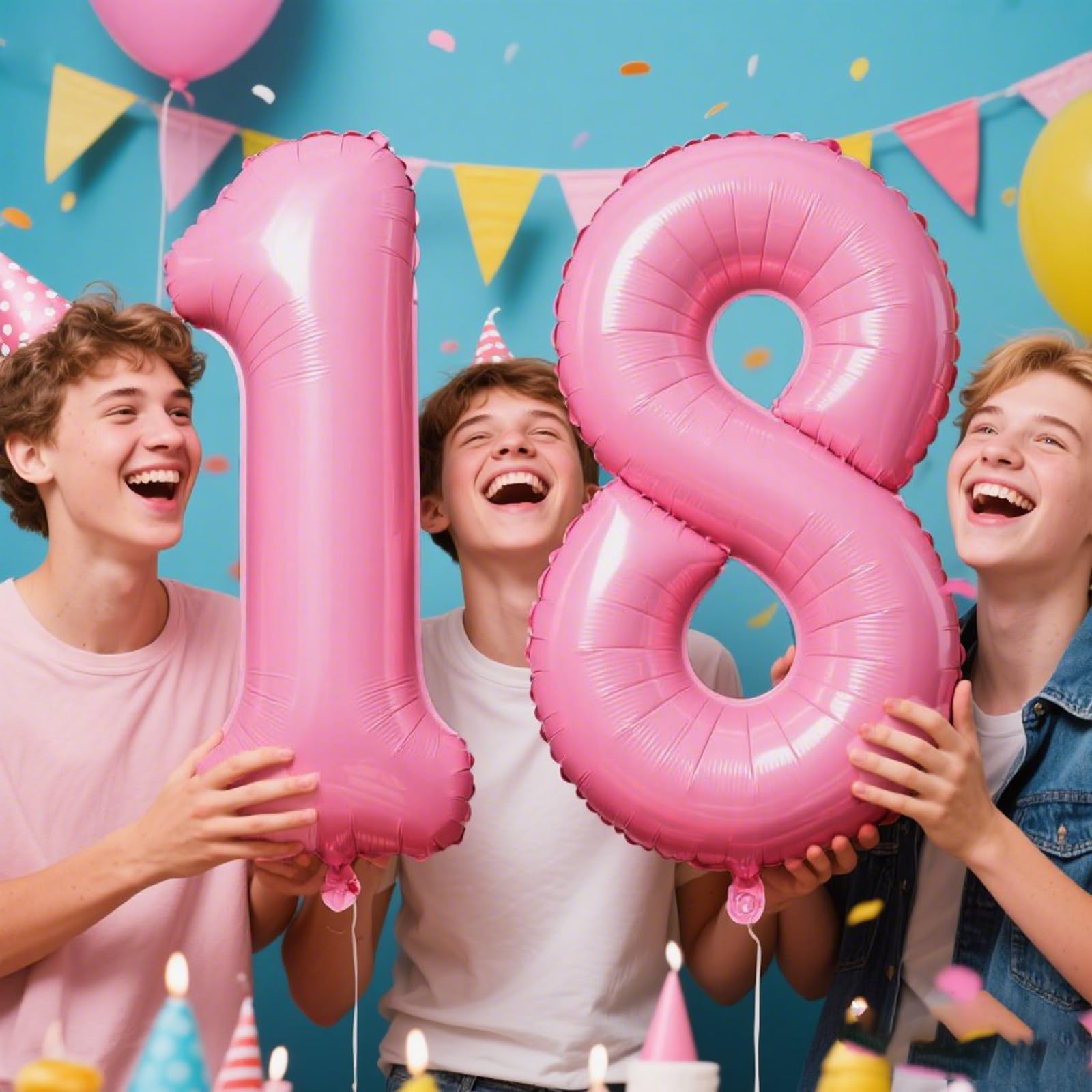 Kelfuoya Pink Number 8 Balloon, 40in Jumbo Mylar Foil Balloons
