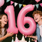 Kelfuoya Pink Large 6 Number Balloons – 40 Inch Foil Party Decoration