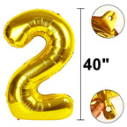 Kelfuoya 40 Inch Gold Number 21 Balloon – Jumbo Mylar Foil Balloons for 21st Birthday, Anniversary & Party Decor