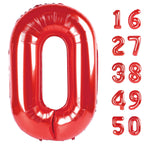Kelfuoya Red 0 Balloons 40 Inch – Foil Number Balloon for Birthday Parties & Anniversaries