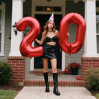 Kelfuoya Red 0 Balloons 40 Inch – Foil Number Balloon for Birthday Parties & Anniversaries