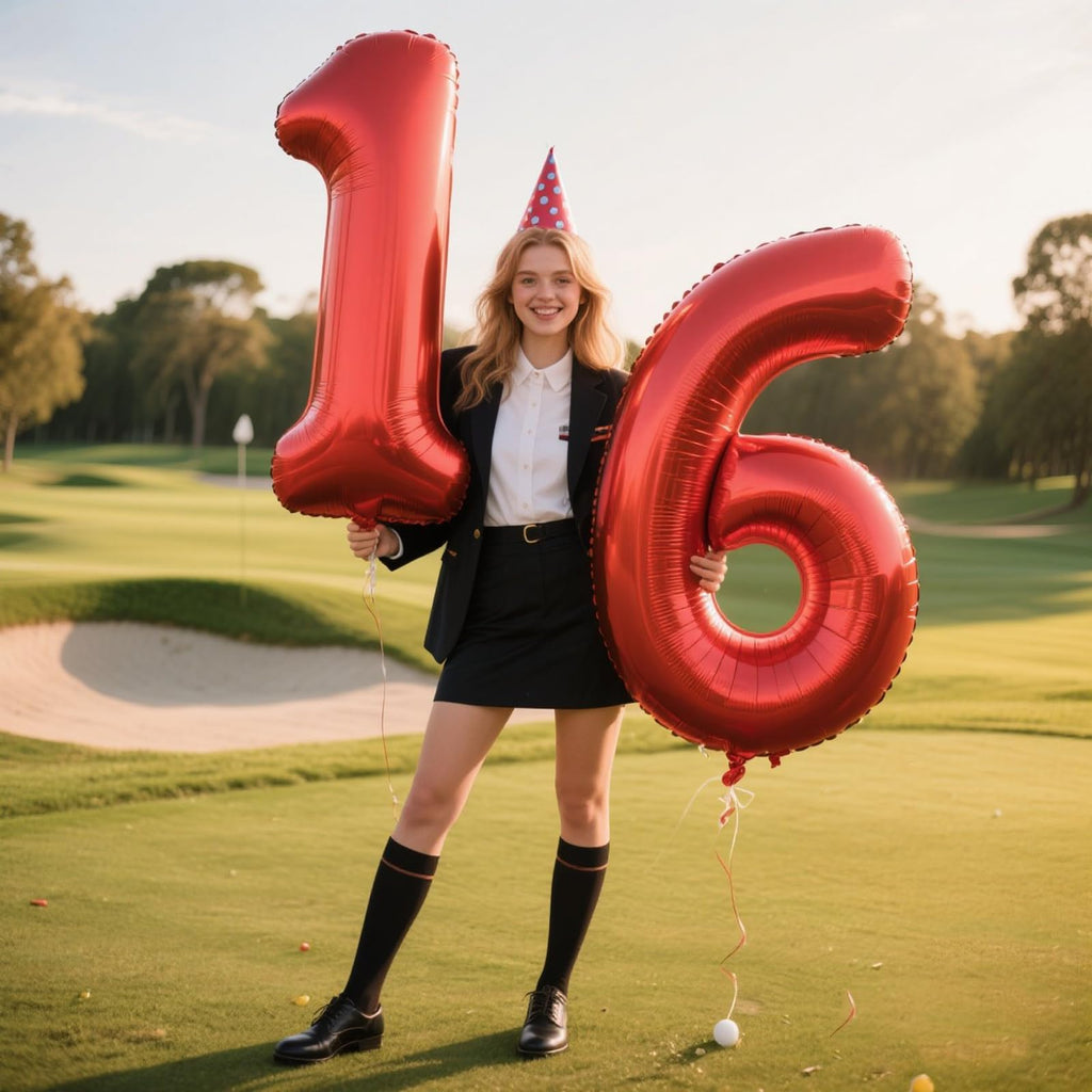 Kelfuoya Red Number 6 Balloons – 40-Inch Foil Balloon for Birthdays & Anniversaries