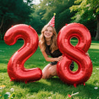 Kelfuoya Red Number 8 Balloon - 40-Inch Jumbo Foil Balloons for 8th Birthday & Anniversary