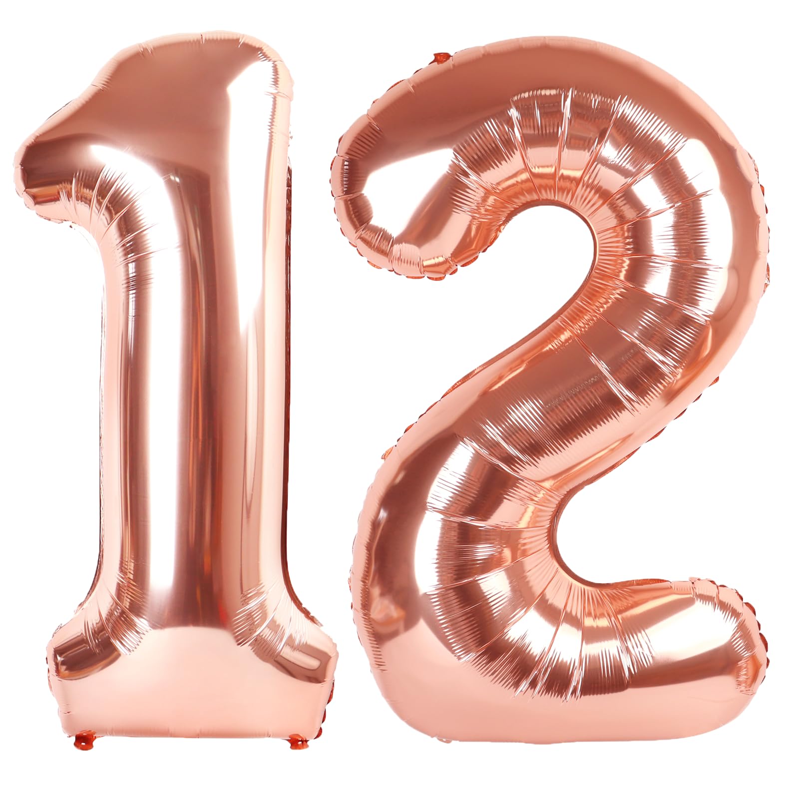 Kelfuoya 40-Inch Rose Gold Number 12 Balloon | Jumbo Mylar Foil Balloons for Birthday & Anniversary Parties