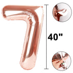 Kelfuoya 40 inch Rose Gold Number 27 Balloon – Jumbo Mylar Foil Balloons for Birthday & Anniversary