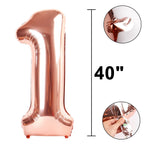 Kelfuoya 40-Inch Rose Gold Number 12 Balloon | Jumbo Mylar Foil Balloons for Birthday & Anniversary Parties