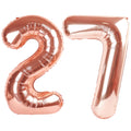 Kelfuoya 40 inch Rose Gold Number 27 Balloon – Jumbo Mylar Foil Balloons for Birthday & Anniversary