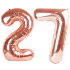 Kelfuoya 40 inch Rose Gold Number 27 Balloon – Jumbo Mylar Foil Balloons for Birthday & Anniversary