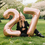Kelfuoya 40 inch Rose Gold Number 27 Balloon – Jumbo Mylar Foil Balloons for Birthday & Anniversary