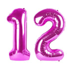 Kelfuoya 40-Inch Rose Purple 12 Balloon – Giant Foil Number Balloons for Birthday & Anniversary