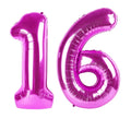 Kelfuoya 40-Inch Rose Purple 16 Balloons – Giant Foil Number Balloons for Birthday & Anniversary Parties