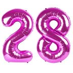 Kelfuoya 40 Inch Rose Purple 28 Balloon Numbers – Giant Foil Balloons for Birthday & Anniversary