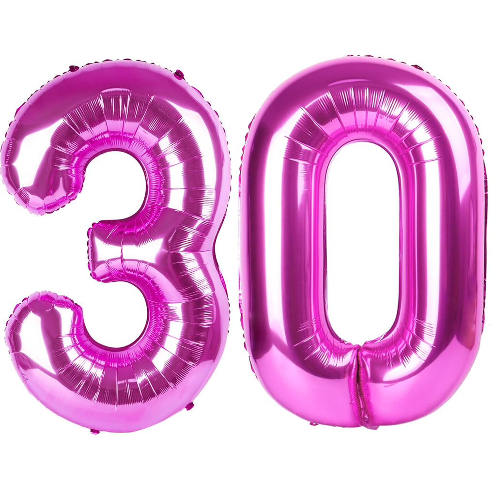 Kelfuoya 40-Inch Rose Purple 30 Balloon Numbers – Giant Mylar Foil Balloons for Birthday & Anniversary