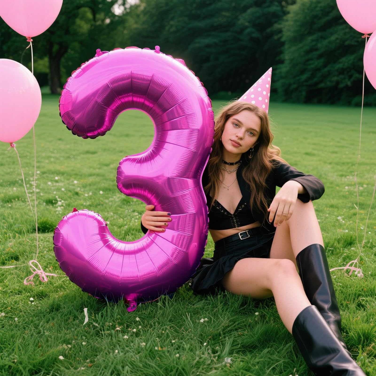 Kelfuoya 40-Inch Rose Purple 30 Balloon Numbers – Giant Mylar Foil Balloons for Birthday & Anniversary