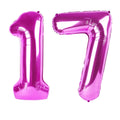 Kelfuoya 40-Inch Rose Purple 17 Balloon – Large Foil Number Balloons for Birthday & Anniversary