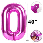 Kelfuoya 40-Inch Rose Purple 80 Balloon Numbers – Giant Foil Balloons for Birthdays & Anniversaries