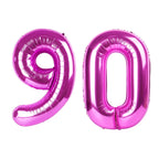 Kelfuoya 40 Inch Rose Purple 90 Balloon Numbers – Giant Foil Balloons for 90th Birthday & Anniversary