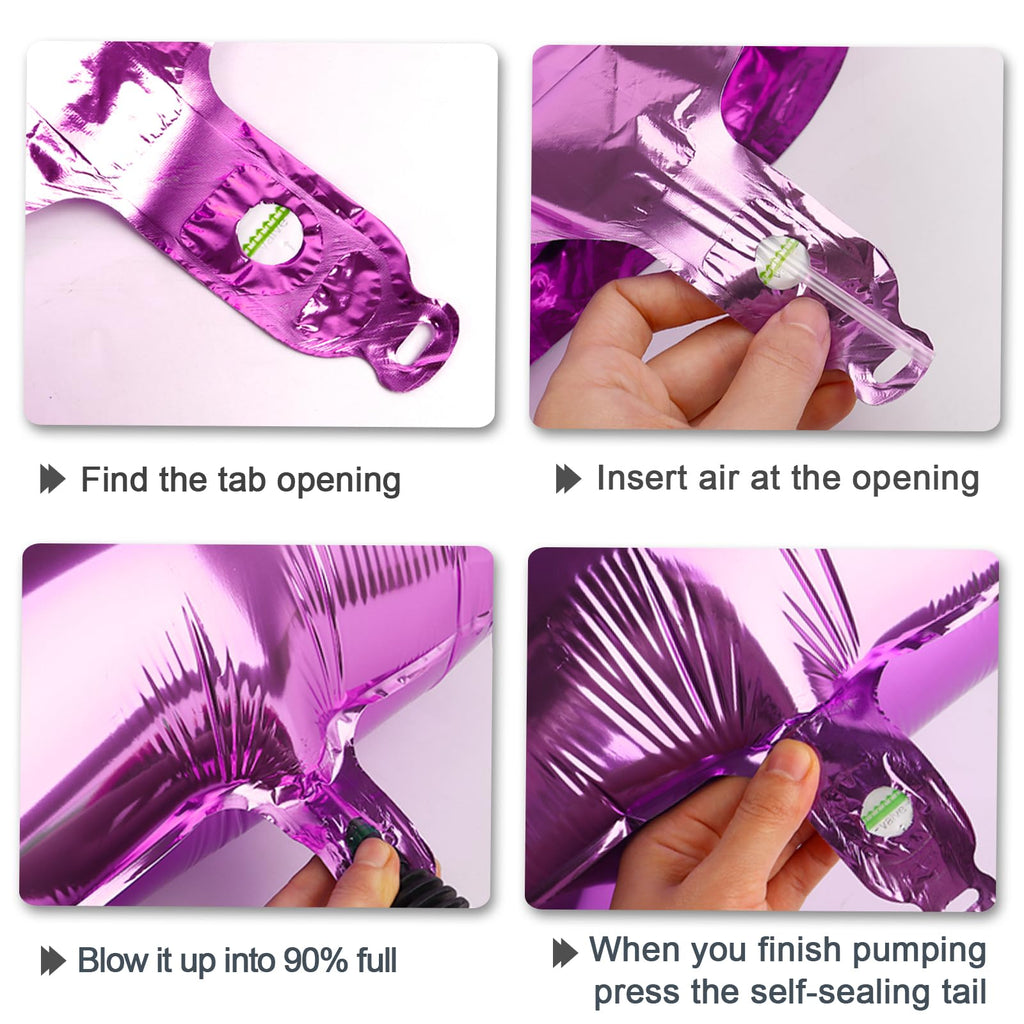 Kelfuoya 40 Inch Rose Purple Number 5 Balloon – Jumbo Mylar Foil Helium Balloons for Birthdays & Anniversaries