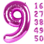 Kelfuoya 40-Inch Rose Purple Number 9 Foil Balloon – Jumbo Mylar Balloons for Birthdays & Celebrations