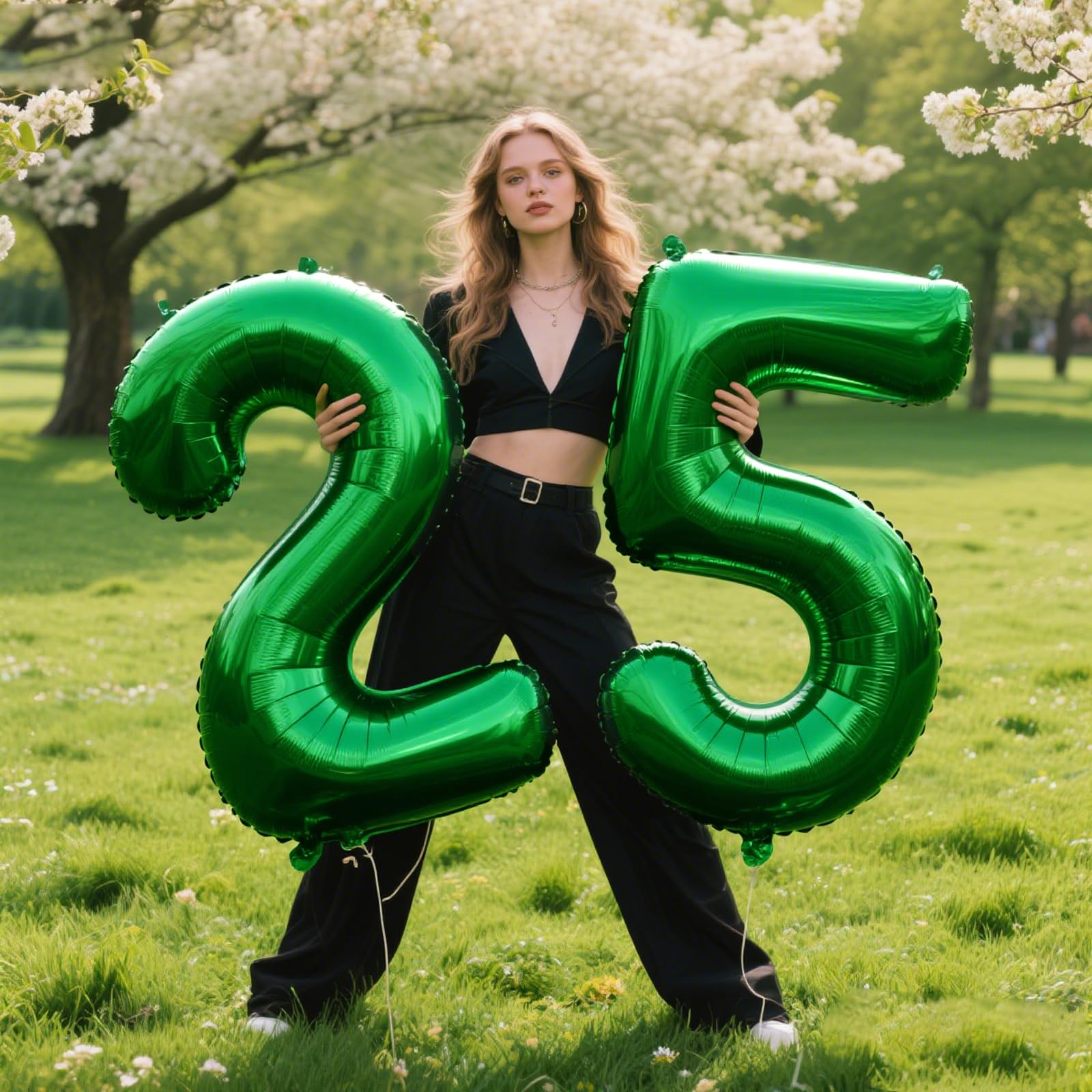 Kelfuoya 40 Inch Green Number 5 Foil Balloon | Giant 5 Balloons for Birthdays, Anniversaries, and Parties