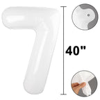 Kelfuoya 40-Inch White Number 17 Balloon – Jumbo Mylar Digital Balloons for Party Decor