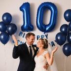 Kelfuoya 40 Inch Navy Blue Number 10 Balloon | Jumbo Mylar Foil Balloons for Birthday & Anniversary