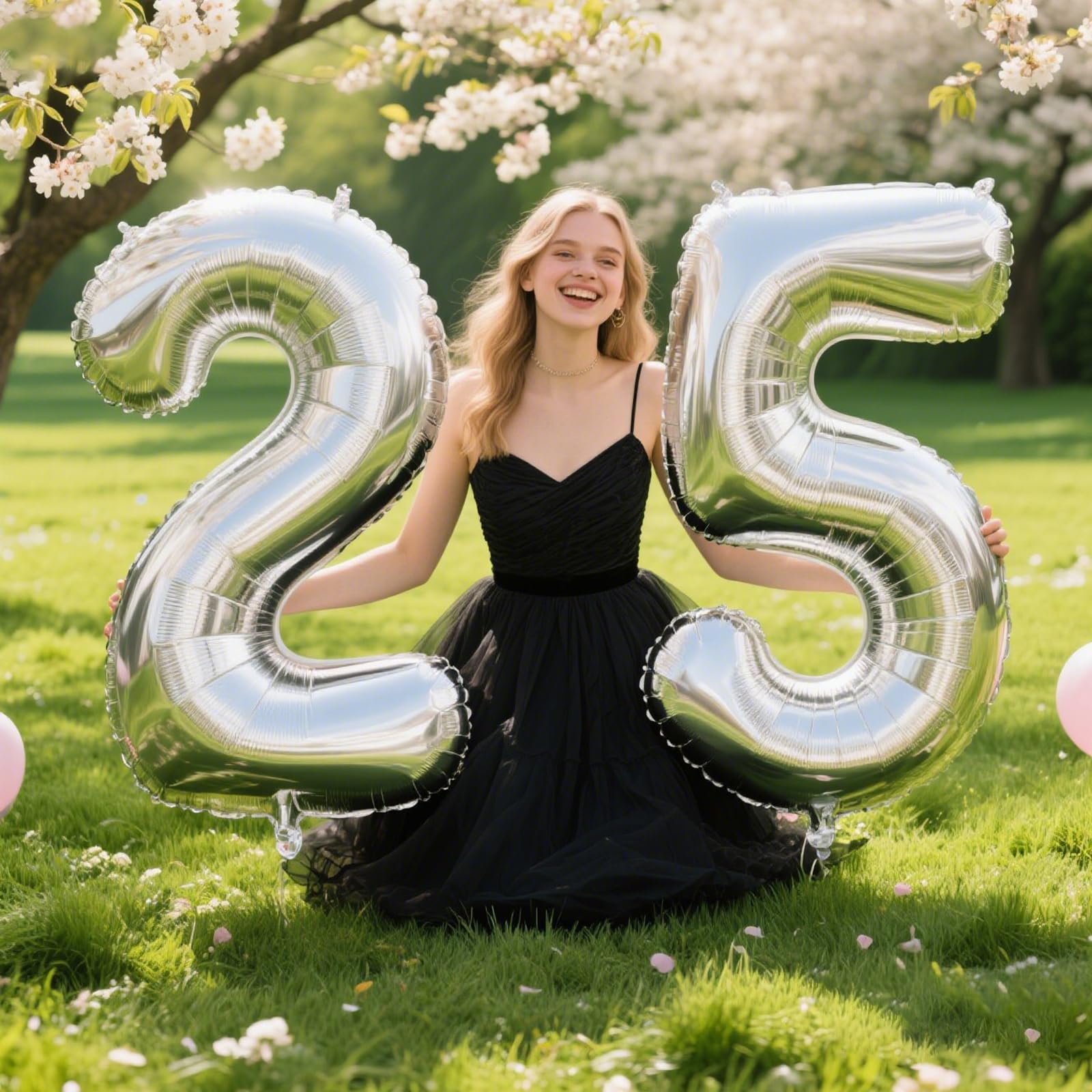 Kelfuoya 40in Silver Number Balloons – 5th Birthday & Anniversary Decor
