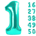Kelfuoya 40-Inch Teal Number 1 Balloon – Jumbo Mylar Foil Balloons for Birthday Parties, Weddings & Anniversaries