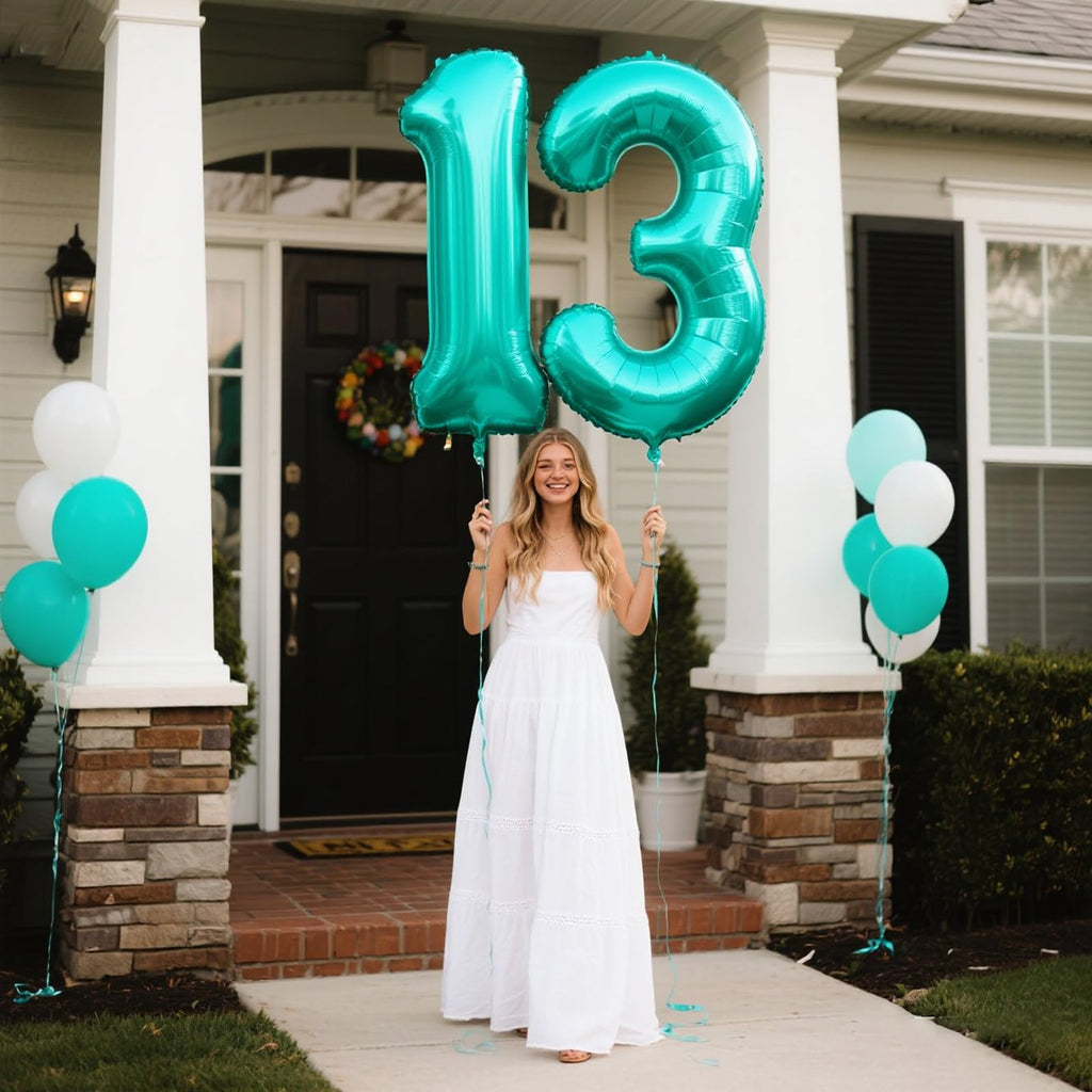 Kelfuoya 40-Inch Teal Number 1 Balloon – Jumbo Mylar Foil Balloons for Birthday Parties, Weddings & Anniversaries